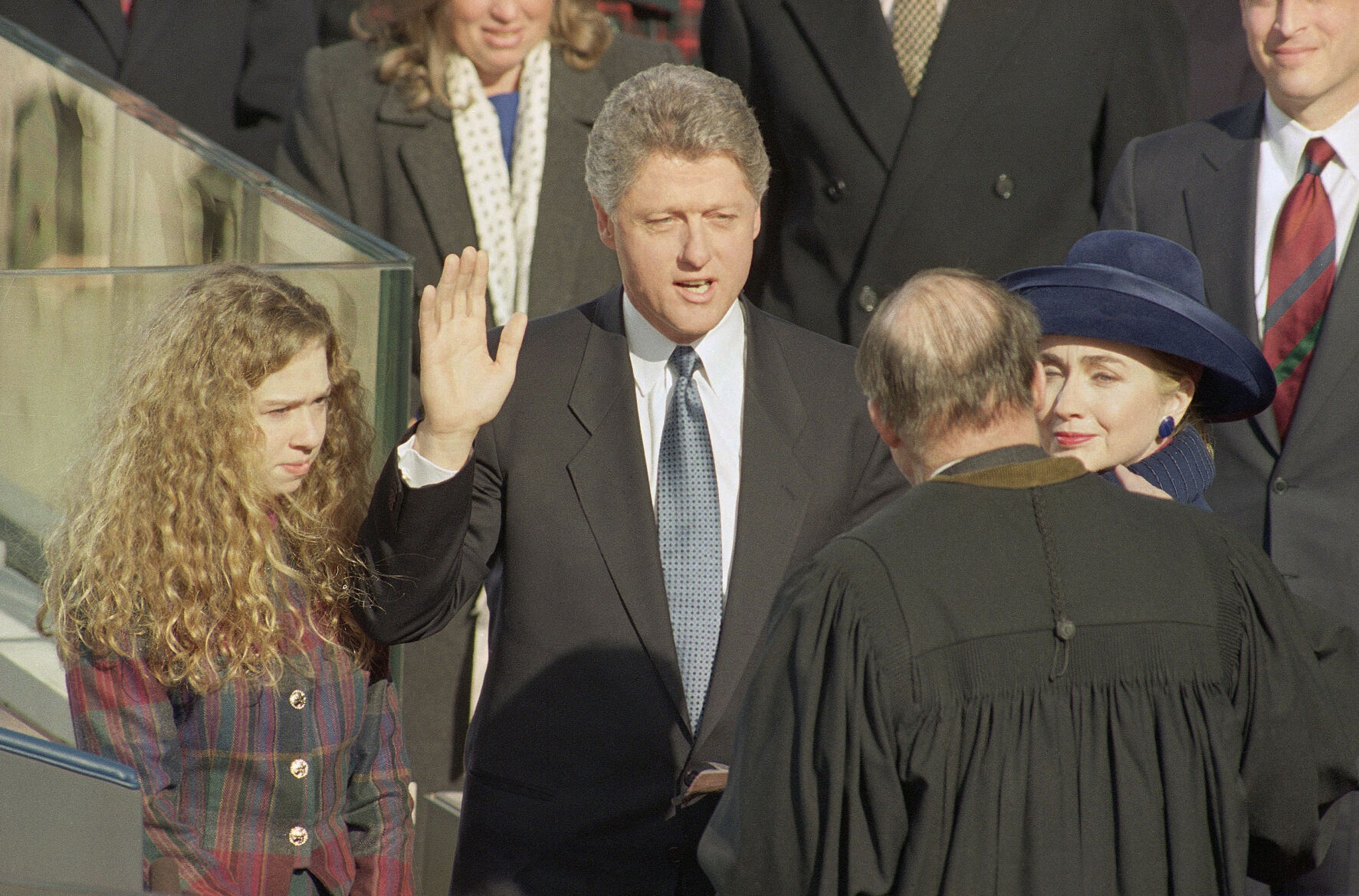 1993: Sworn in as 42nd president of the United States